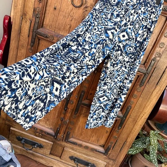 Robert Louis Navy and Cream Abstract Pants - Picture 5 of 6